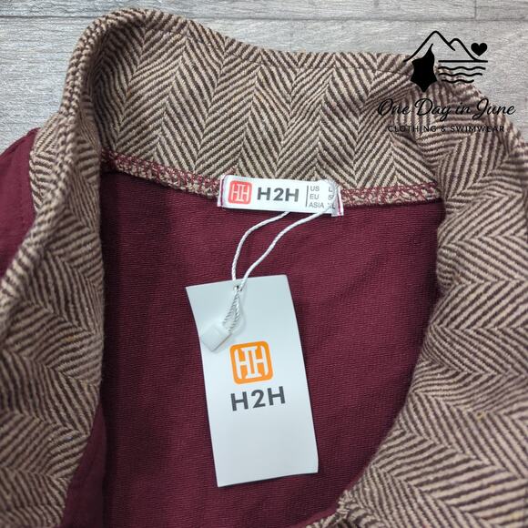 H2H Collared Long Sleeve Button Front Jacket Size L - Picture 2 of 5